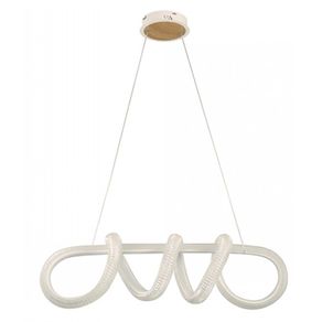 Lámpara de Colgar Espiral Blanco y Madera