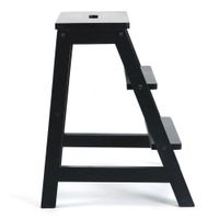 Taburete Escalera Negro de 3 Peldaños 47x51x60.5 Cm