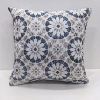Set de Cortina + Funda para Cojín Azul