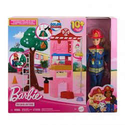 Muñeca Barbie Bombera al Rescate 10 Pzas