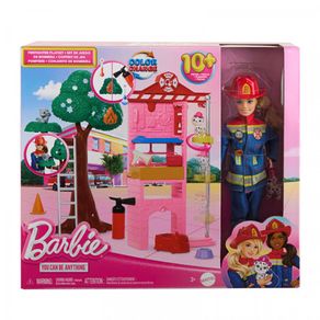 Muñeca Barbie Bombera al Rescate 10 Pzas