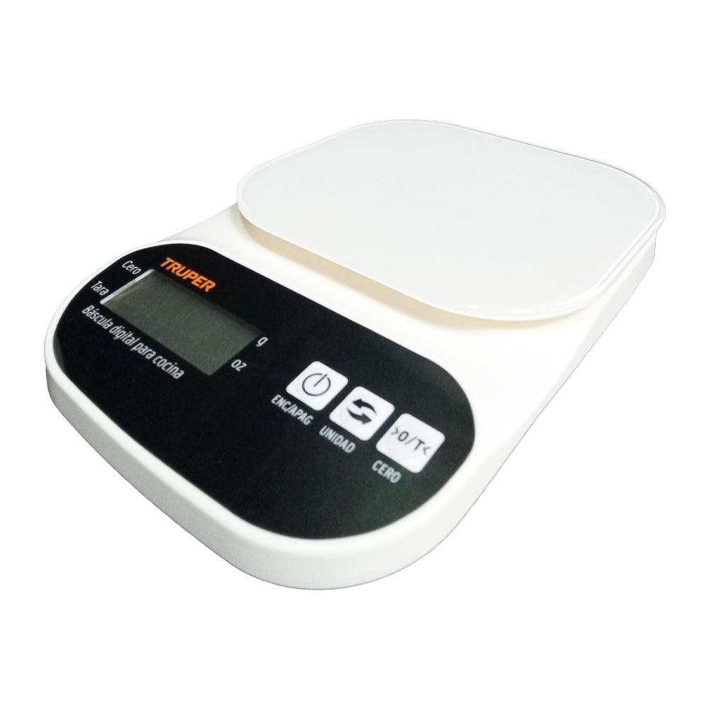 Báscula Digital con Plato de Vidrio Templado para Cocina Color Blanco