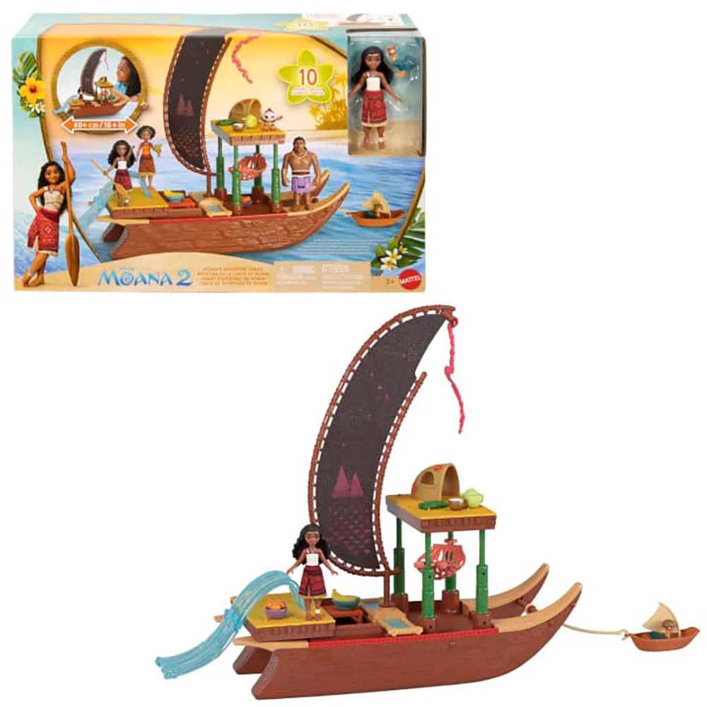 Set de Juego Moana 2 Canoa de Aventuras con Mini Muñeca y Accesorios Set de Juego Bote de…