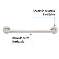 Barra Recta de Seguridad Acero Inoxidable 50 Cm