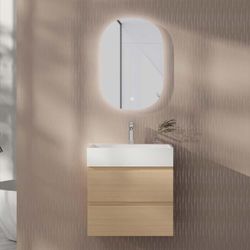 Mueble Vanity con Lavamanos Empotrable y Espejo 60X42 Cm - Zmobili