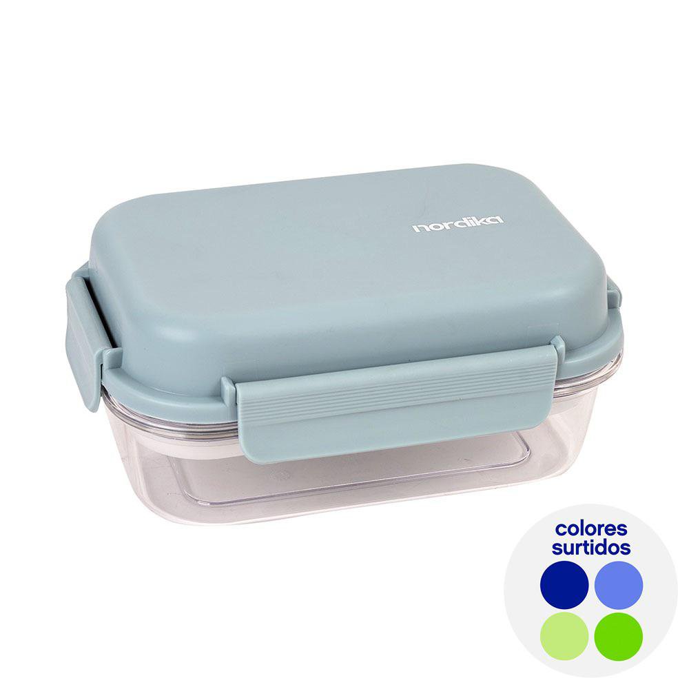 Contenedor Hermético Rectangular de 1 Litro con Cierre de Clip - Colores Surtidos Contened…