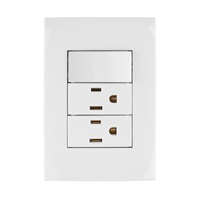 Tomacorriente Doble + Interruptor Oslo Blanco - Volteck