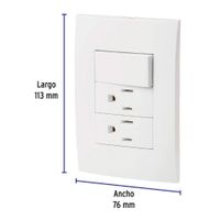 Tomacorriente Doble + Interruptor Oslo Blanco - Volteck