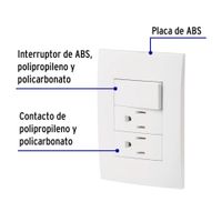 Tomacorriente Doble + Interruptor Oslo Blanco - Volteck