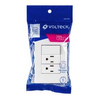 Tomacorriente Doble + Interruptor Oslo Blanco - Volteck
