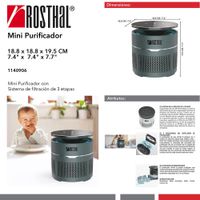 Mini Purificador de Ambiente para Escritorio Gris