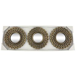 Set de 3 Espejos Decorativos Geométricos en Espiral Bronce