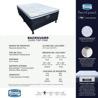 Set de Cama Colchón + Base BackGuard Euro Top Firm - Varios Tamaños