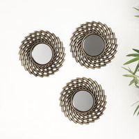 Set de 3 Espejos Decorativos Geométricos en Espiral Bronce