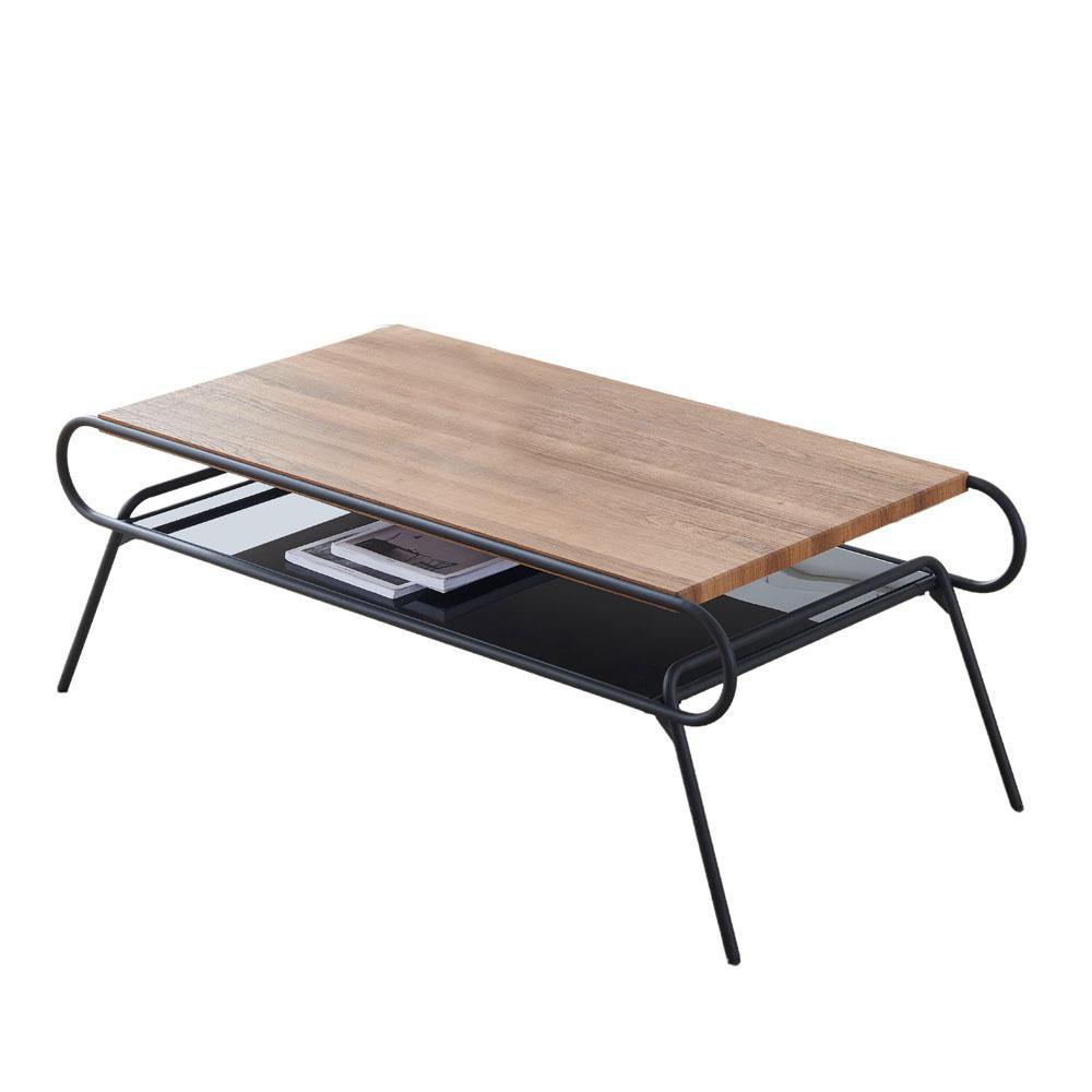 Mesa de Centro Lucca 120 x 60 x 45 cm Color Café y Negro