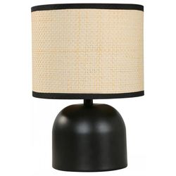 Lámpara de Mesa Base Negra y Pantalla Bamboo