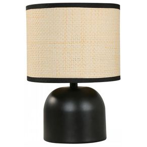 Lámpara de Mesa Base Negra y Pantalla Bamboo
