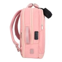 Mochila Rosa con Múltiples Compartimentos