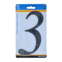 Número 3 de Plástico Negro 6 Plg - Hillman