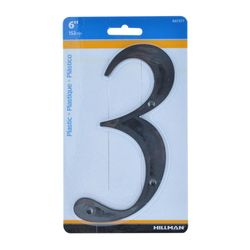 Número 3 de Plástico Negro 6 Plg - Hillman
