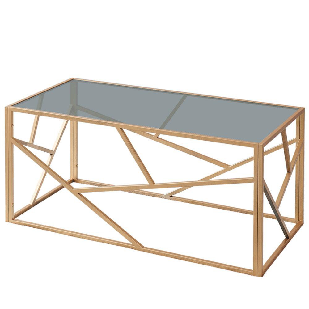Mesa de Centro Alba 100 x 50 x 45 cm Color Gris con Bronce