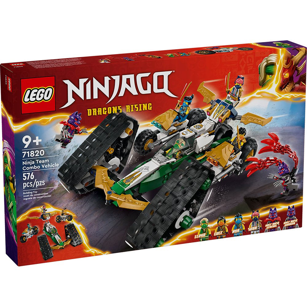LEGO NINJAGO Dragons Rising Vehículo Combinado del Equipo Ninja #71820 de 576 Piezas