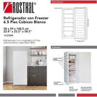 Refrigerador con Freezer Blanco 6.5 Pies Cúbicos