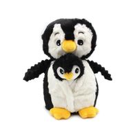 Peluche Mamá y Bebé Pingüino Negro - Les Ptipotos
