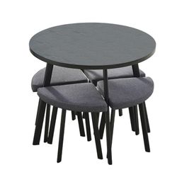 Juego de Mesa Redonda con 4 Bancos