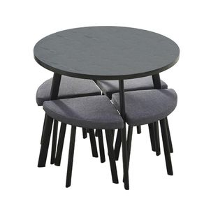Juego de Mesa Redonda con 4 Bancos