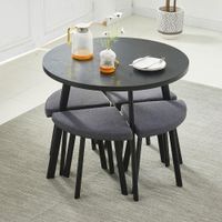Juego de Mesa Redonda con 4 Bancos
