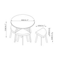 Juego de Mesa Redonda con 4 Bancos