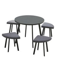 Juego de Mesa Redonda con 4 Bancos