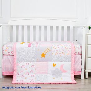 Set De Edredón Para Cuna Estampado Arcoíris 2 Pzas