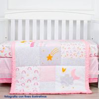 Set De Edredón Para Cuna Estampado Arcoíris 2 Pzas