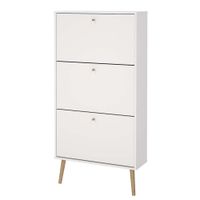Zapatera Zoe Blanca de 3 Gavetas