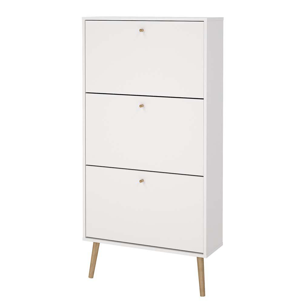 Zapatera Zoe con 3 Gavetas 70.3 x 24.1 x 139.3 cm Color Blanco