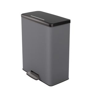 Basurero de Plástico con Tapa Gris 65 L