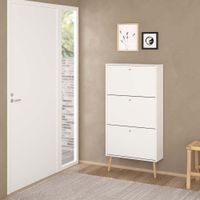 Zapatera Zoe Blanca de 3 Gavetas
