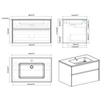 Mueble con Lavamanos Empotrable Bosco Roble Oscuro 85X51.90X60 Cm
