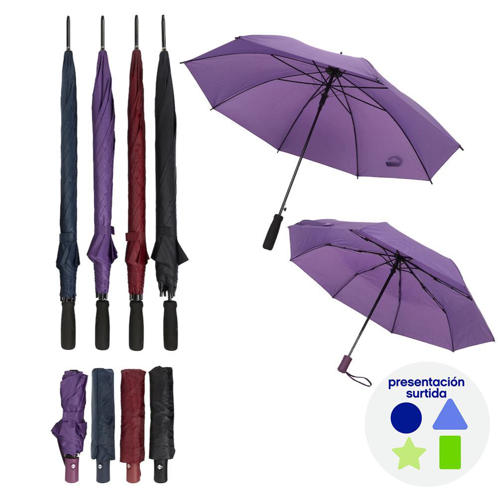 Paraguas de Poliéster Shade 81.5 y 55.5 cm Presentación Surtida
