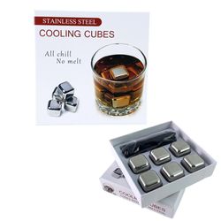Set 6 Cubos de Hielo Acero Inoxidable