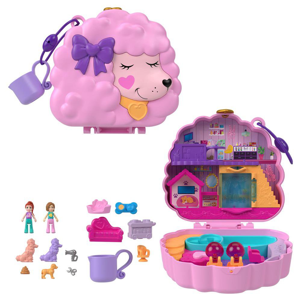 Set de Juego Polly Pocket Spa de Poodle 4+ Años Polly Pocket Estuche Spa de Poodle con Acc…