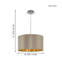 Lampara de Colgar Maserlo Taupe y Dorado