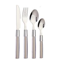 Set de Cubiertos de Acero Inoxidable con Mango Café 16 Pzas