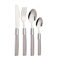 Set de Cubiertos de Acero Inoxidable con Mango Café 16 Pzas