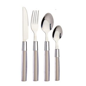 Set de Cubiertos de Acero Inoxidable con Mango Café 16 Pzas