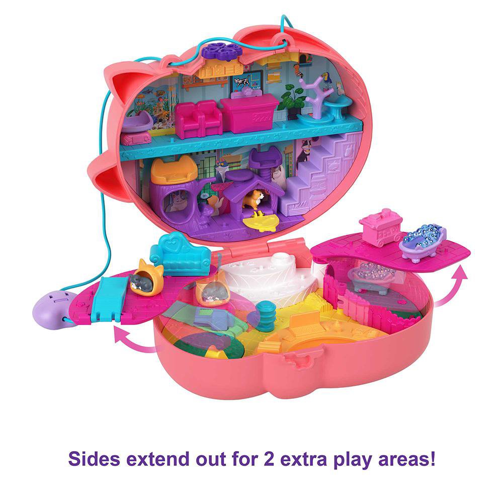 Set de Juego Polly Pocket Estuche Gato Tierno 4+ Años Polly Pocket Gato Tierno Comparto