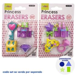 Set de Borradores Princesa 4 Pzas Diseños Surtidos