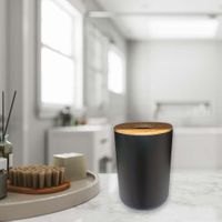 Papelero Eco Vanity Negro y Madera Natural